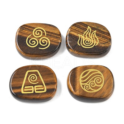 4Pcs 4 Styles Natural Tiger Eye Display Decorations G-F786-02B-06-1