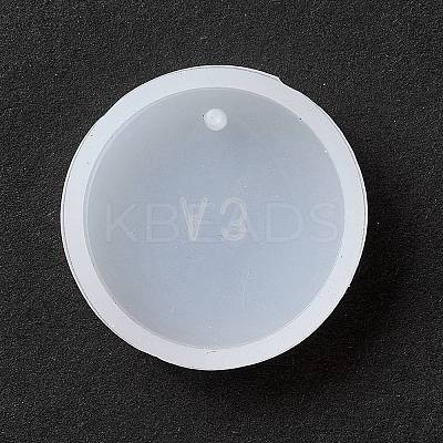 Flat Round Pendant Silicone Molds DIY-K047-05-1