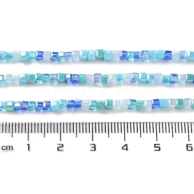 Gradient Color Electroplate Glass Bead Strands X-GLAA-E042-05-B07-1