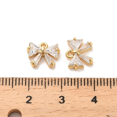 Brass Cubic Zirconia Charms X1-KK-D300-08G-1