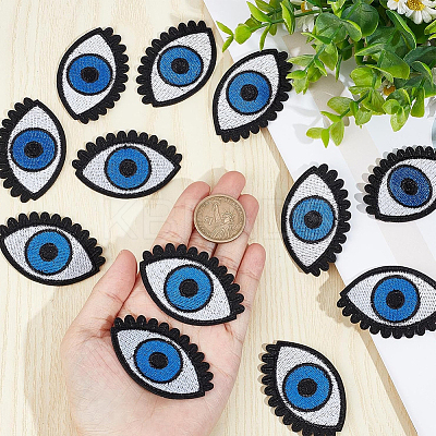30Pcs Evil Eye Computerized Embroidery Cloth Iron on Patches PATC-GF0001-69-1