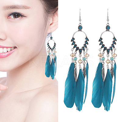 Alloy Rhinestone Teardrop Chandelier Earrings FS-WG764FB-13-1