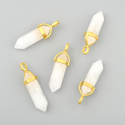 Natural White Jade Bullet Double Terminated Pointed Pendants LS-X-G-G902-B24-1