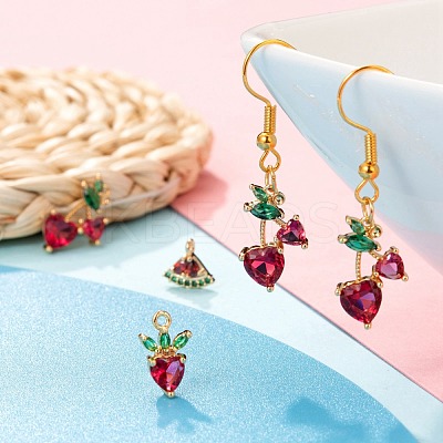 6Pcs Brass Micro Pave Colorful Cubic Zirconia Pendants KK-LS0001-39-1