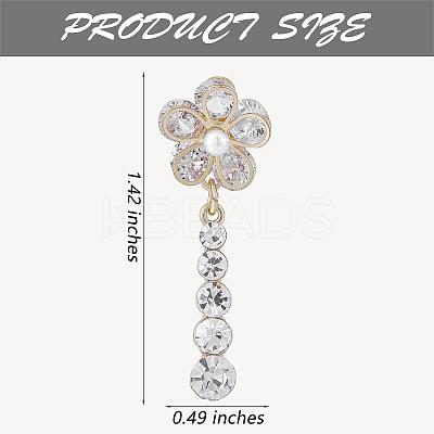 Flower Dangle Drop Stud Earrings Cubic Zirconia Crystal Rhinestone Pearl Flower Drop Earrings Party Christmas Wedding Jewelry Gifts for Women JE1068A-1