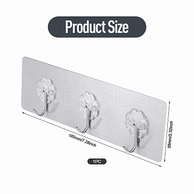Self-adhesive Acrylic Wall Hook Hangers AJEW-TADJ0001-09A-01-1