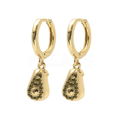 Brass Cubic Zirconia Hoop Earrings EJEW-Q015-02G-B-1