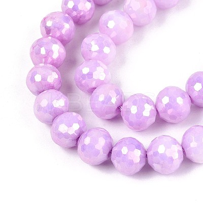 Anti-Tarnish Electroplate Glass Beads Strands GLAA-N056-8mm-03-1