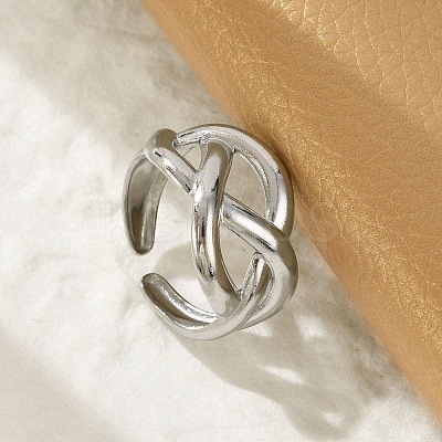 304 Stainless Steel Cuff Rings for Women LS-RJEW-G338-25P-1