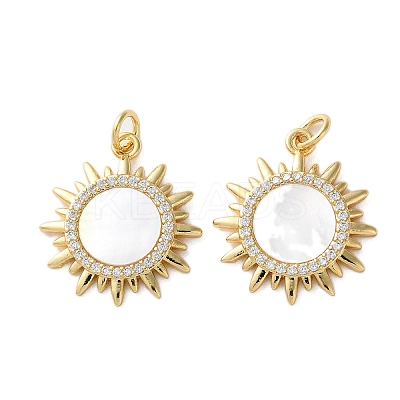 Brass Micro Pave Cubic Zirconia Pendants KK-U070-18A-G-1