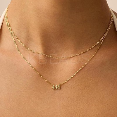 304 Stainless Steel Figure Pendant Double Layer Necklaces for Women FS-WGF1C2D-04-1