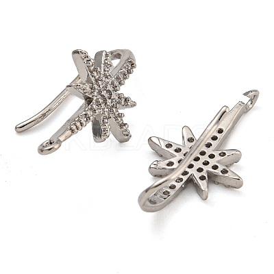 Rack Plating Brass Pave Cubic Zirconia Earring Hooks KK-O143-21P-1