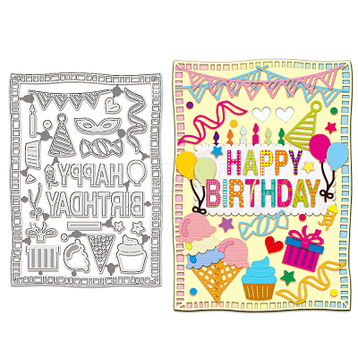 Birthday Carbon Steel Cutting Dies Stencils DIY-WH0309-1447-1