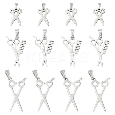15Pcs 3 Styles 304 Stainless Steel Pendants STAS-CJ0002-49-1