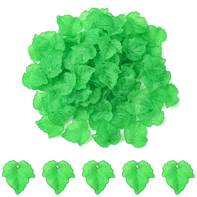 80Pcs Autumn Theme Transparent Frosted Acrylic Pendants SACR-YW0001-58-A-1