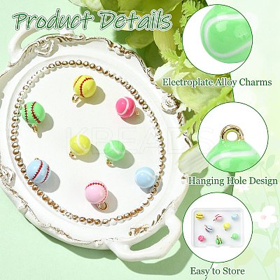 8Pcs 8 Styles Electroplate Alloy Charms FIND-CJ0005-49-1