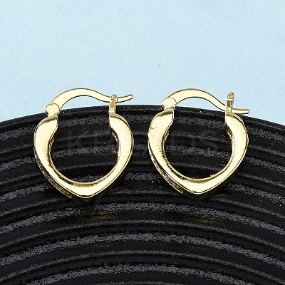 Brass Micro Pave Clear Cubic Zirconia Ring Hoop Earrings EJEW-K267-16G-1