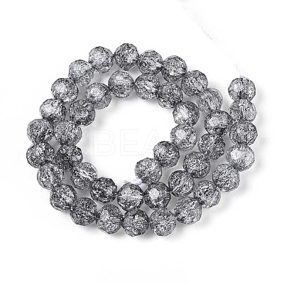 Transparent Crackle Glass Beads Strands GLAA-N053-8mm-02-1