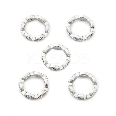 Brass Micro Pave Clear Cubic Zirconia Bead Frame KK-H495-03P-1
