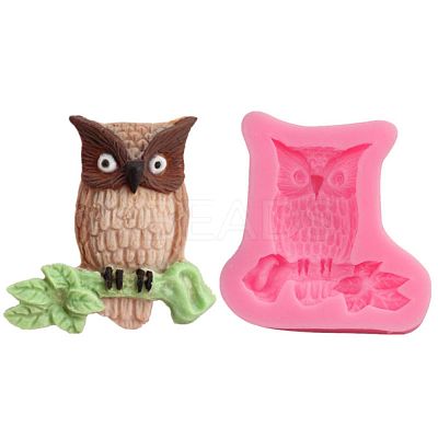 Cute Owl Design DIY Food Grade Silicone Molds AJEW-L054-24-1