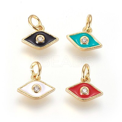 Brass Micro Pave Cubic Zirconia Charms ZIRC-G150-07G-1
