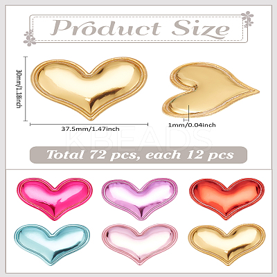 72Pcs 6 Colors Non-Woven Fabric Ornament Accessories PATC-LP0001-08A-1