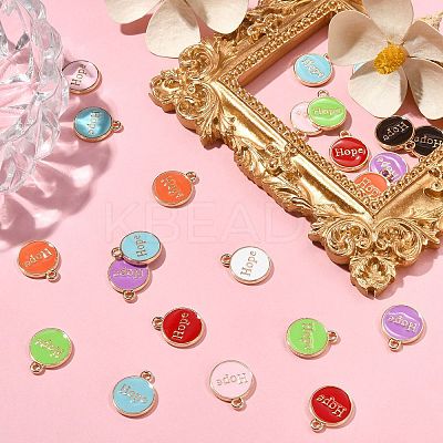 40Pcs 8 Colors Alloy Enamel Pendants ENAM-CJ0004-64-1
