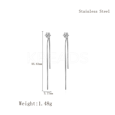 Elegant Stainless Steel Flat Round Tassel Stud Earrings LS-BX2341-1-1