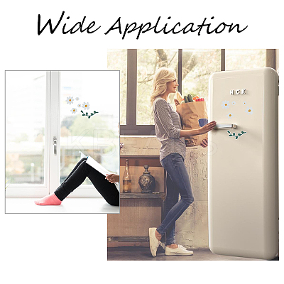 6 Sheets Daisy Flower PVC Sticker AJEW-WH0283-48-1
