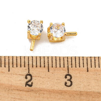 Brass Micro Pave Cubic Zirconia Peg Bails KK-B096-11G-1