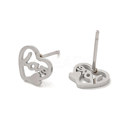 Non-Tarnish 304 Stainless Steel Stud Earrings EJEW-P244-09P-1