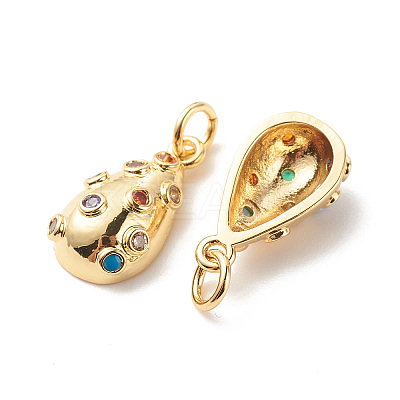 Brass Micro Pave Colorful Cubic Zirconia Pendants LS-KK-G420-26G-1