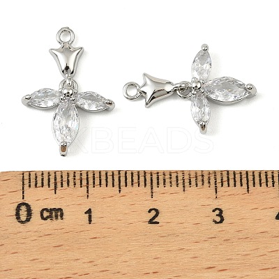 Brass Micro Pave Cubic Zirconia Pendants KK-C107-18B-P-1