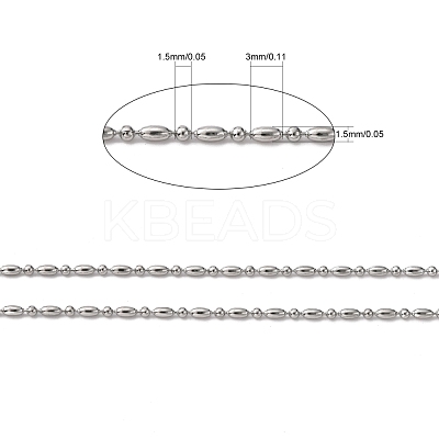 Tarnish Resistant 304 Stainless Steel Ball Chains CHS-A002D-1.5mm-1