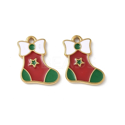 304 Stainless Steel Enamel Pendants STAS-L300-012G-40-1