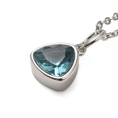 Triangle Cubic Zirconia Pendant Necklaces NJEW-F303-01P-1