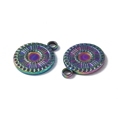 Ion Plating(IP) 304 Stainless Steel Pendant Cabochon Settings STAS-I694-03MC-1