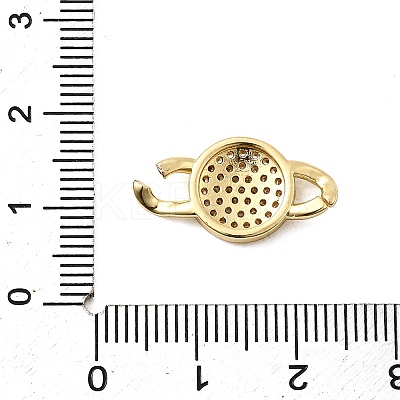 Brass Micro Pave Clear Cubic Zirconia Connector Charms KK-A266-09D-G-1