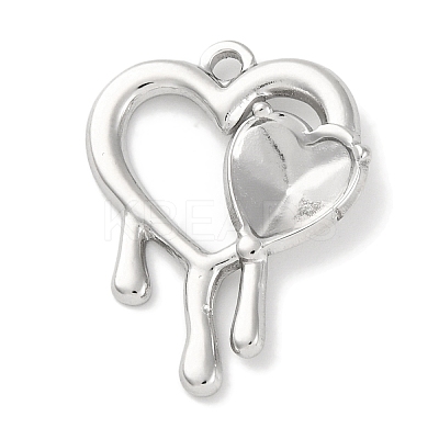 304 Stainless Steel Pendant Rhinestone Settings STAS-D194-02P-1