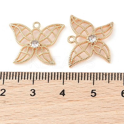 Brass Micro Pave Clear Cubic Zirconia Pendants KK-Q816-17G-1
