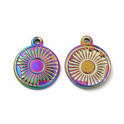 Ion Plating(IP) 304 Stainless Steel Pendant Cabochon Settings STAS-F290-18MC-1