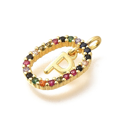 Brass Micro Pave Cubic Zirconia Pendants ZIRC-P123-01G-P02-1