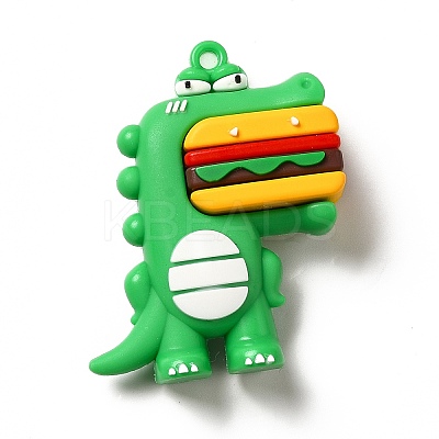 Dinosaur with Hamburger Shape PVC Pendants LS-KY-E012-03A-1
