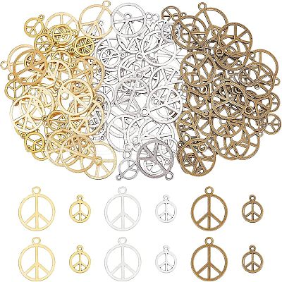 120Pcs 6 Style Alloy Pendants TIBEP-FH0001-20-1