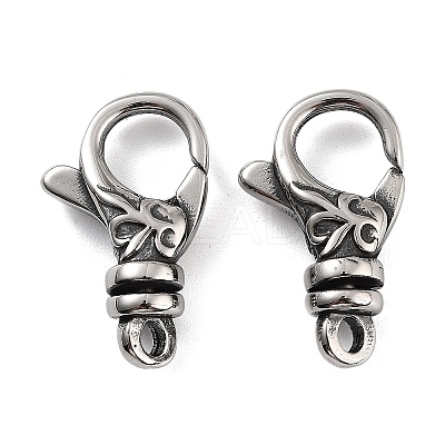 Tibetan Style 316 Stainless Steel Lobster Claw Clasps STAS-K276-12A-AS-1