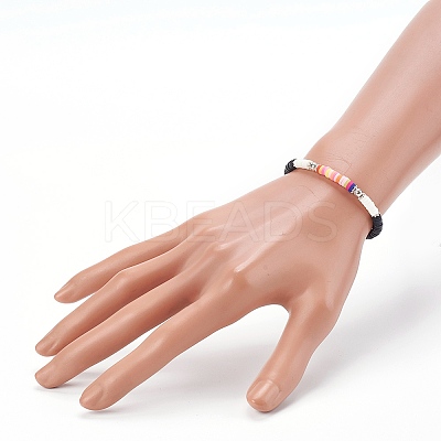 Handmade Polymer Clay Heishi Beaded Stretch Bracelets BJEW-JB06146-05-1