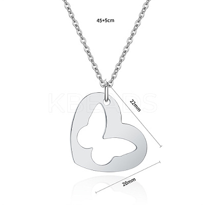Non-Tarnish 304 Stainless Steel Pendant Necklaces FZ5872-2-1