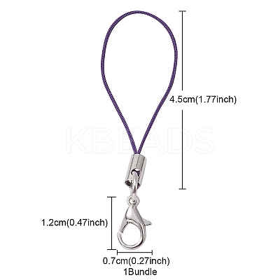 100Pcs Polyester Rope Mobile Straps MOBA-YWC0001-02-1