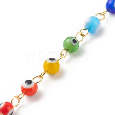 7 Chakra Handmade Lampwork Evil Eye Beaded Pendant Decorations HJEW-JM00793-1