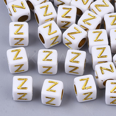 Plating Acrylic Beads SACR-S297-09Z-1